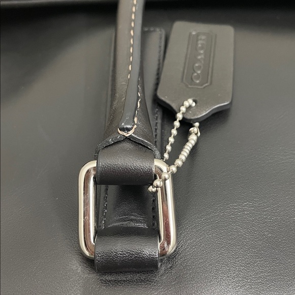 Coach Black Leather Handbag with Silver Accents
